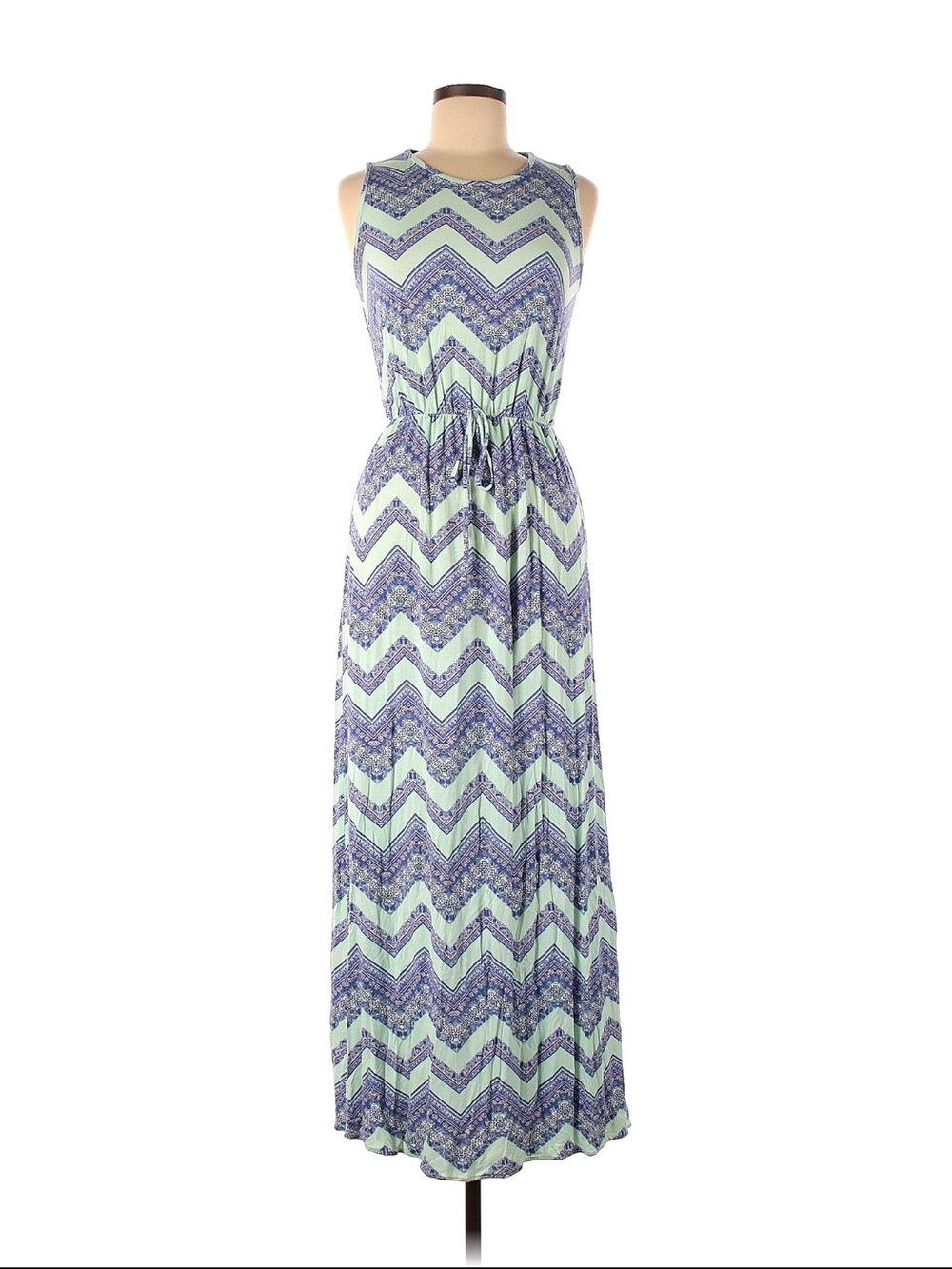 Paper moon by Stitch Fix Sleeveless Chevron Maxi Dress in Mint and Navy